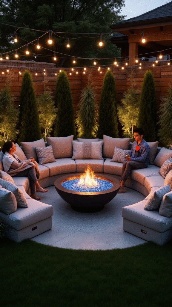 Sunken Lounge with Fire Pit in the Center