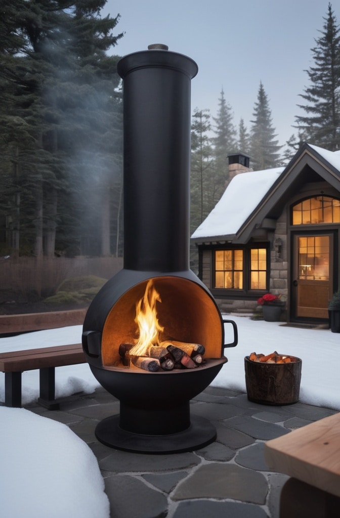Built-In Firewood Storage as Art