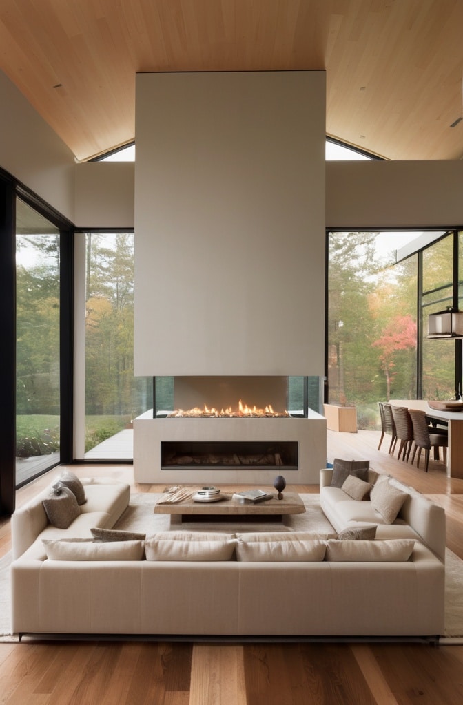See-Through Dual-Room Fireplaces