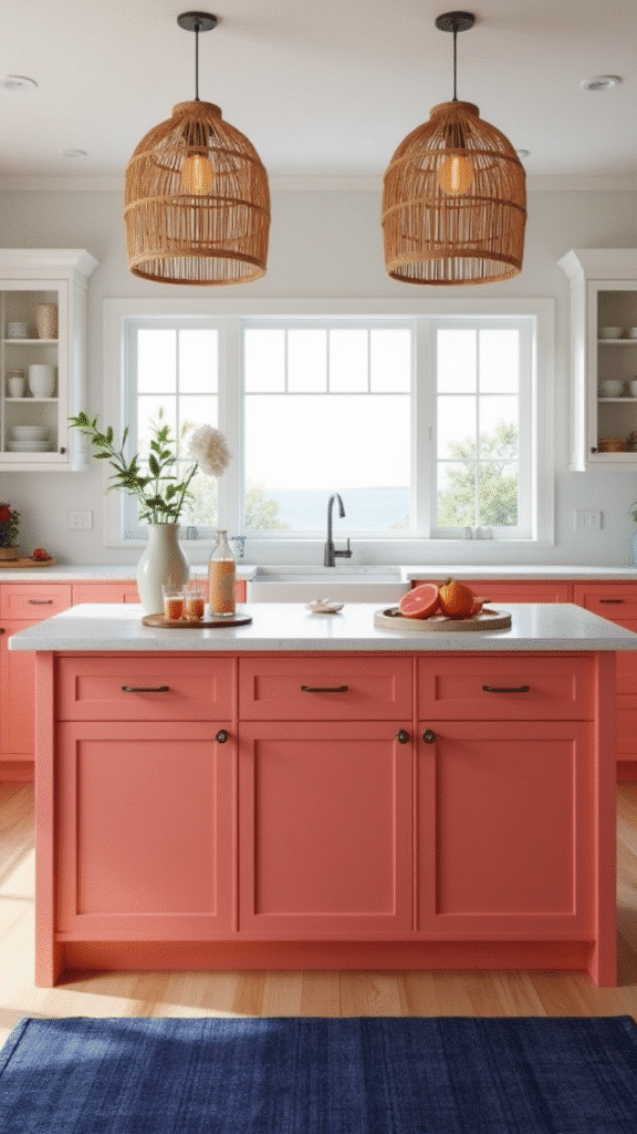 Coral island with coastal decor