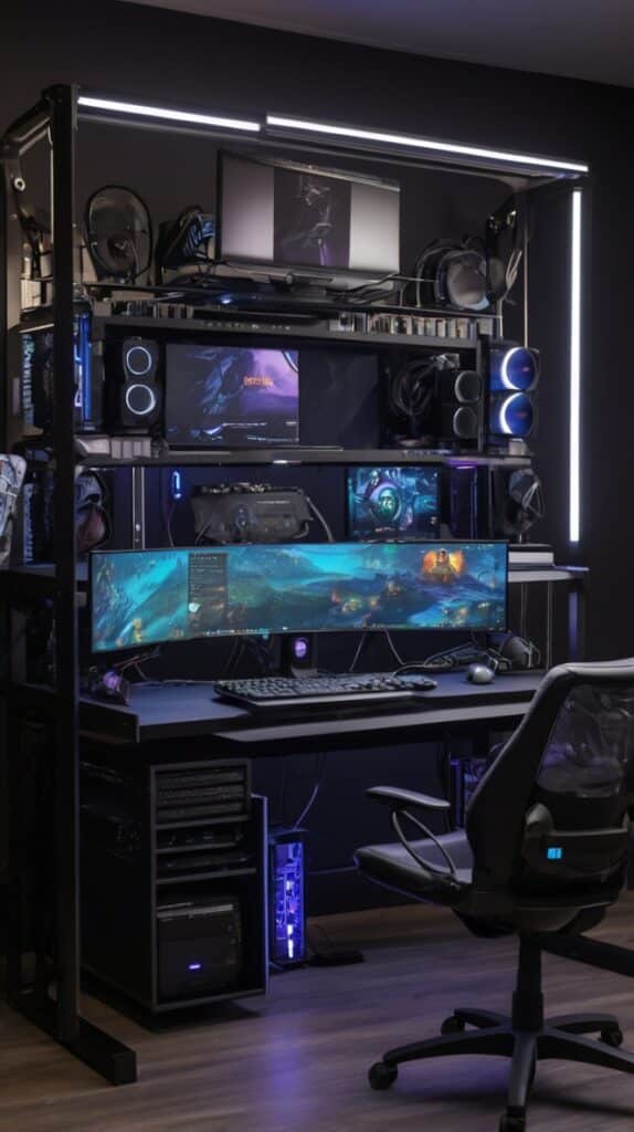 Multi-Level Tiered Gaming Desks