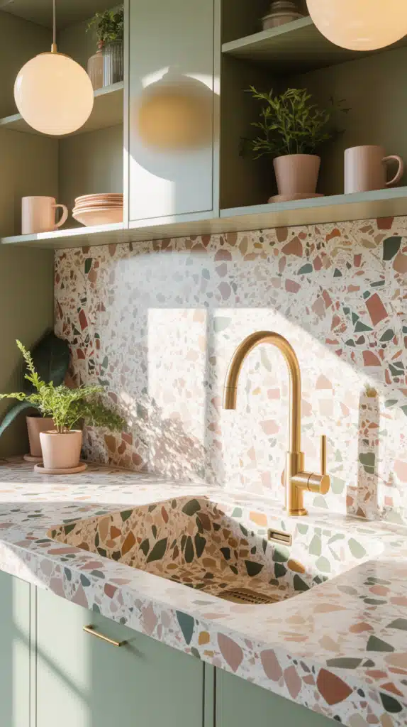 Terrazzo-Infused Composite Sinks