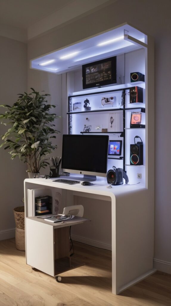 Floating Wall-Mounted Gaming Stations
