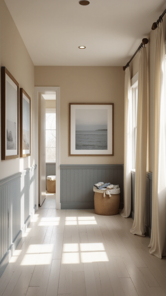 Transform your living room with hallway paint colors 2025 and coastal-inspired Sherwin shades