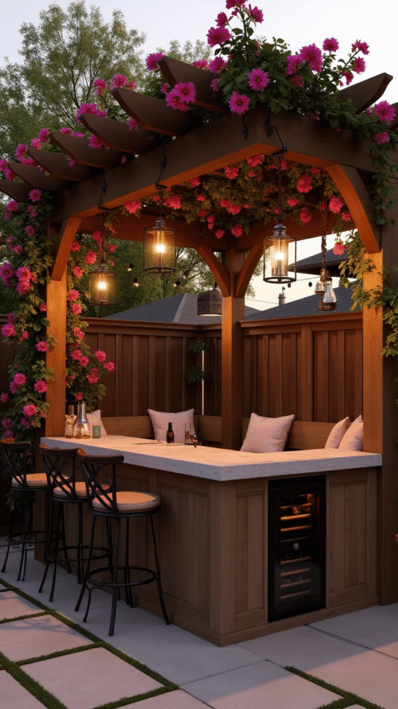 Built-In Pergola Bar