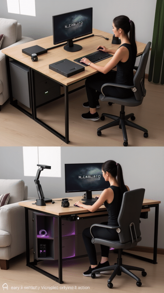 Pneumatic Compact Gaming Desks