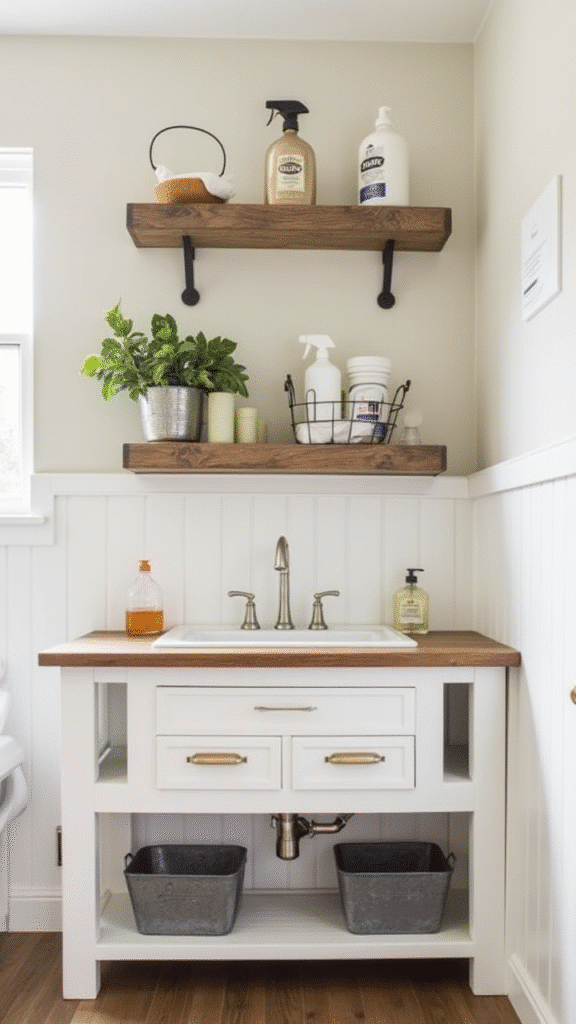 Rustic Wooden Shelves for a Farmhouse Vibe