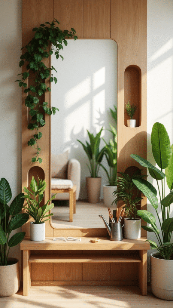 Mirrors with Built-in Plant Features
