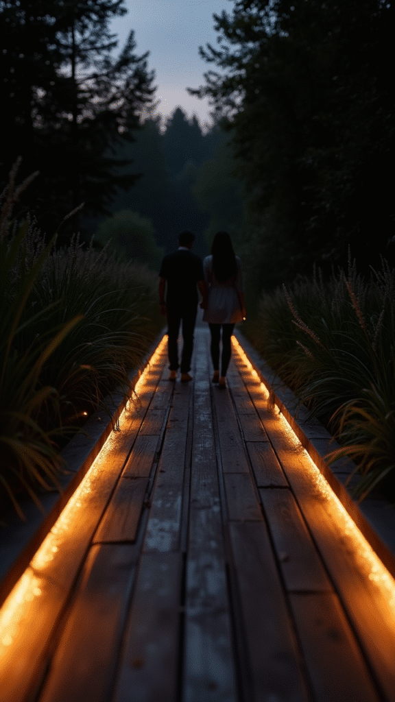 Illuminated Night Path