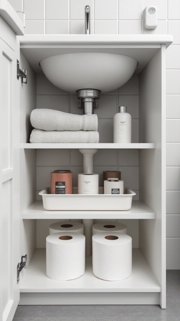 Expandable Under-Sink Shelving Units
