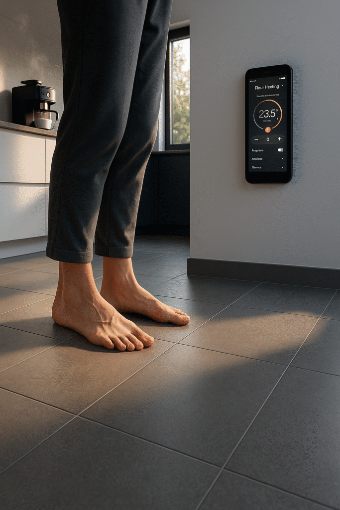 Heated Tile Floors with Smart Home Integration