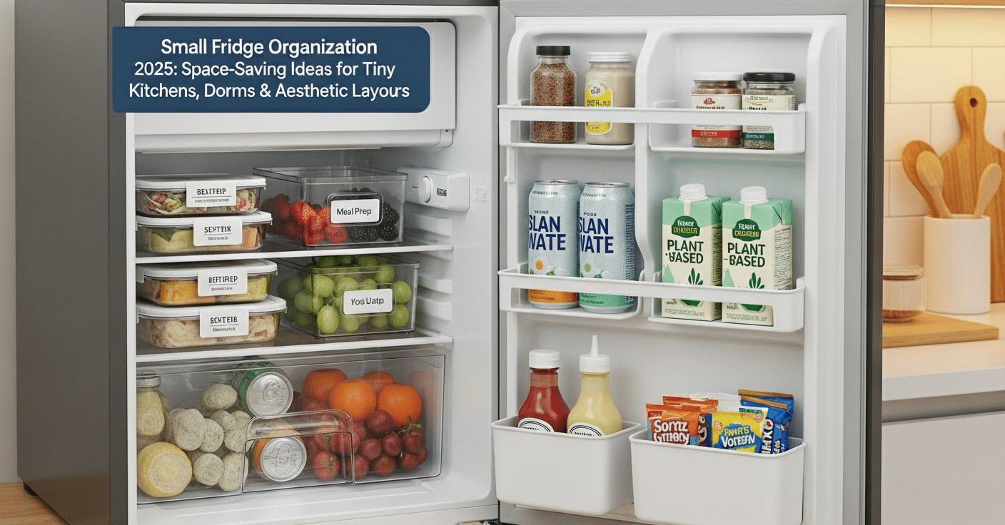 Small Fridge Organization 2025 16 Space Saving Ideas for Tiny Kitchens, Dorms & Aesthetic Layouts