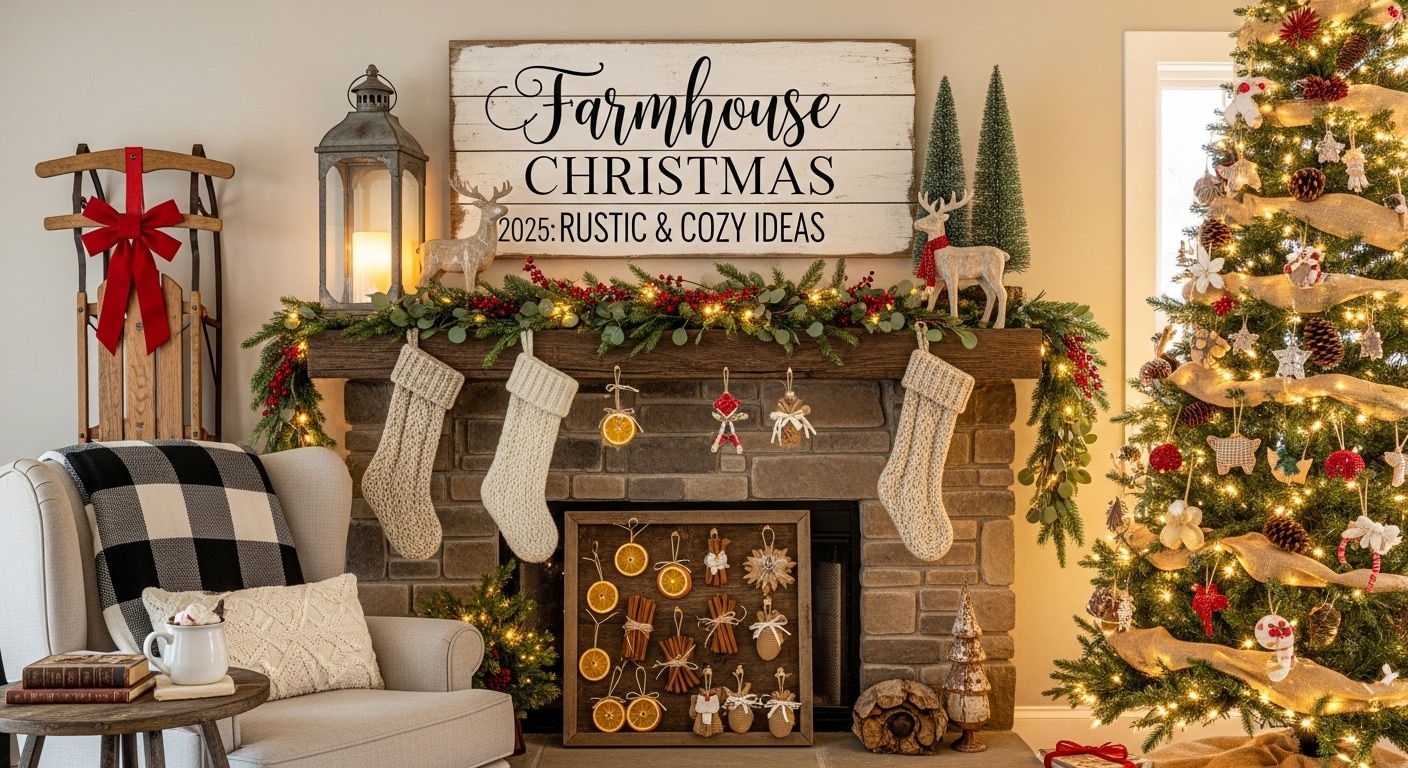 Farmhouse Christmas Decor 2025 17 Rustic, Cozy, Vintage & DIY Ideas for Holiday Charm